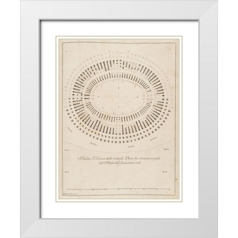 Antiquities of Pola, Ancient Blueprints III White Modern Wood Framed Art Print with Double Matting by Unknown