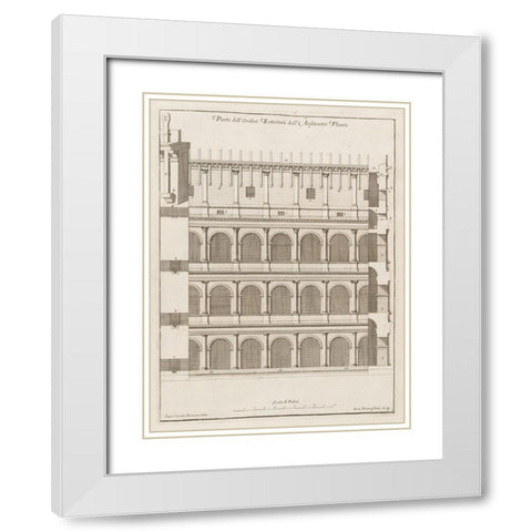 Antiquities of Pola, Ancient Blueprints V White Modern Wood Framed Art Print with Double Matting by Unknown