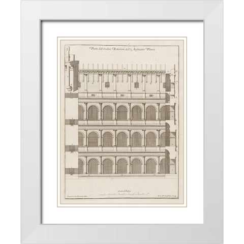 Antiquities of Pola, Ancient Blueprints V White Modern Wood Framed Art Print with Double Matting by Unknown