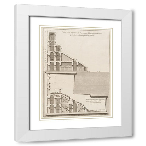 Antiquities of Pola, Ancient Blueprints VI White Modern Wood Framed Art Print with Double Matting by Unknown