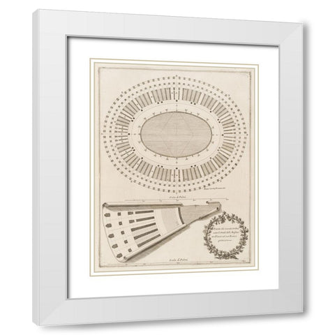 Antiquities of Pola, Ancient Blueprints VII White Modern Wood Framed Art Print with Double Matting by Unknown
