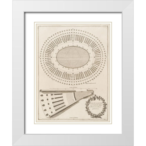 Antiquities of Pola, Ancient Blueprints VII White Modern Wood Framed Art Print with Double Matting by Unknown