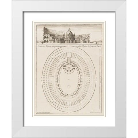 Antiquities of Pola, Ancient Blueprints XI White Modern Wood Framed Art Print with Double Matting by Unknown