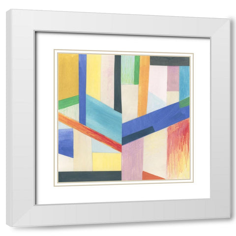 Prism Slice II White Modern Wood Framed Art Print with Double Matting by Vess, June Erica