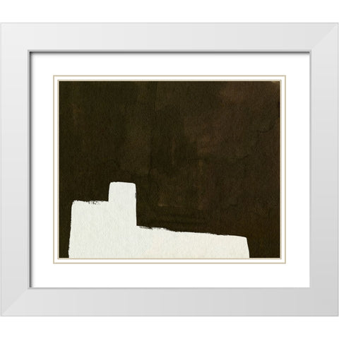 Slit II White Modern Wood Framed Art Print with Double Matting by Wang, Melissa