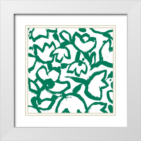 Flora Patch I White Modern Wood Framed Art Print with Double Matting by Vess, June Erica