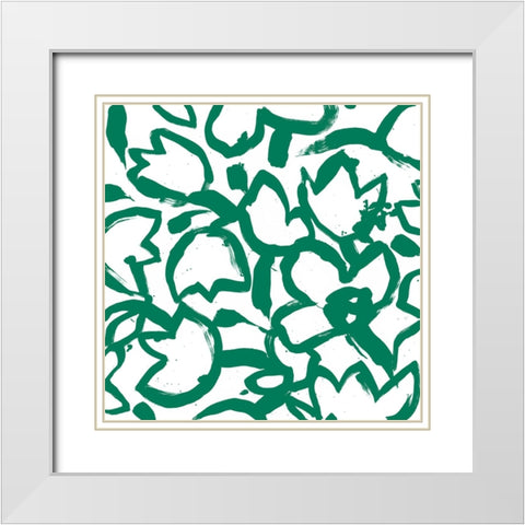 Flora Patch II White Modern Wood Framed Art Print with Double Matting by Vess, June Erica