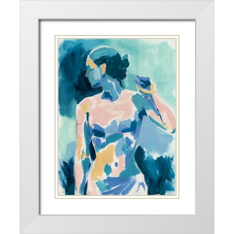 Loose Expressive Figure II White Modern Wood Framed Art Print with Double Matting by Barnes, Victoria