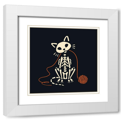 Skelepet VII White Modern Wood Framed Art Print with Double Matting by Barnes, Victoria