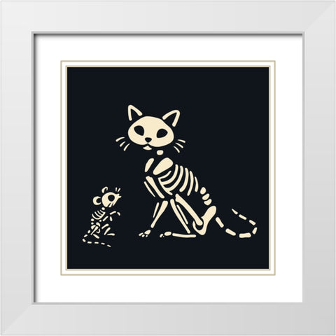 Skelepet VIII White Modern Wood Framed Art Print with Double Matting by Barnes, Victoria
