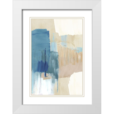 Blue Motion III White Modern Wood Framed Art Print with Double Matting by Kouta, Flora
