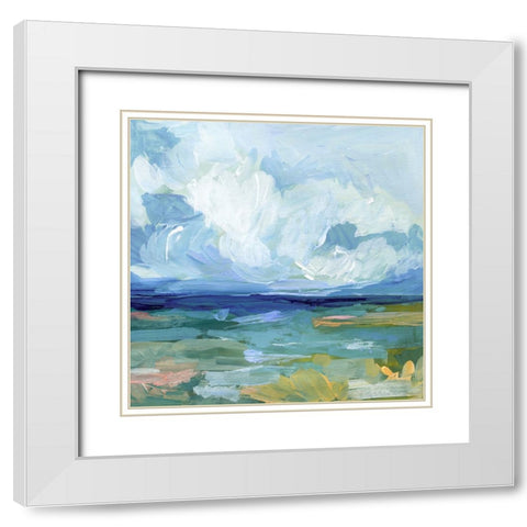 Saltwaters Edge II White Modern Wood Framed Art Print with Double Matting by Barnes, Victoria