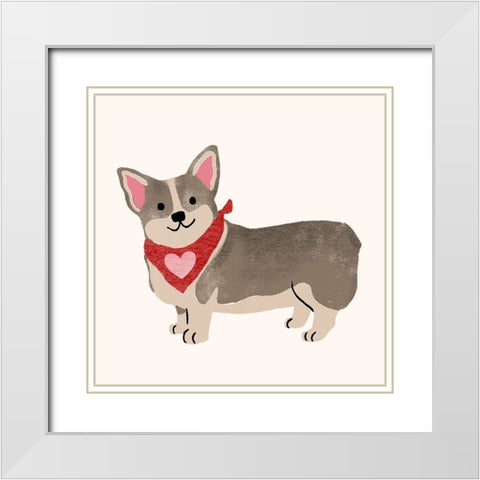 Little Legs Big Heart I White Modern Wood Framed Art Print with Double Matting by Barnes, Victoria