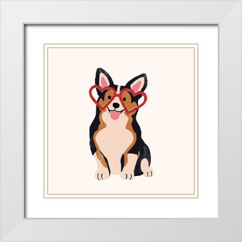 Little Legs Big Heart III White Modern Wood Framed Art Print with Double Matting by Barnes, Victoria