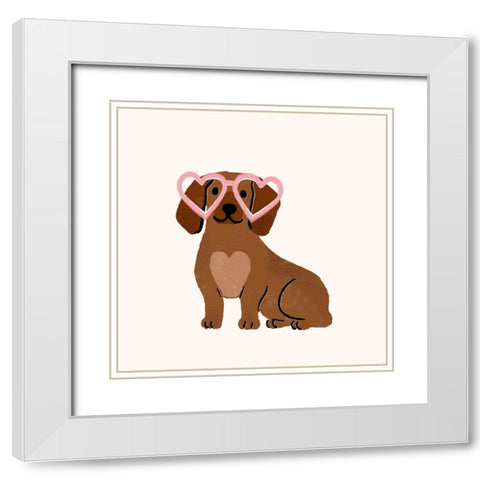 Little Legs Big Heart VI White Modern Wood Framed Art Print with Double Matting by Barnes, Victoria