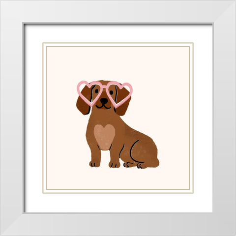 Little Legs Big Heart VI White Modern Wood Framed Art Print with Double Matting by Barnes, Victoria