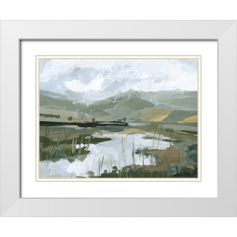 Wetland Vista II White Modern Wood Framed Art Print with Double Matting by Barnes, Victoria