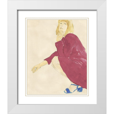 Fashion Maven IV White Modern Wood Framed Art Print with Double Matting by Barnes, Victoria