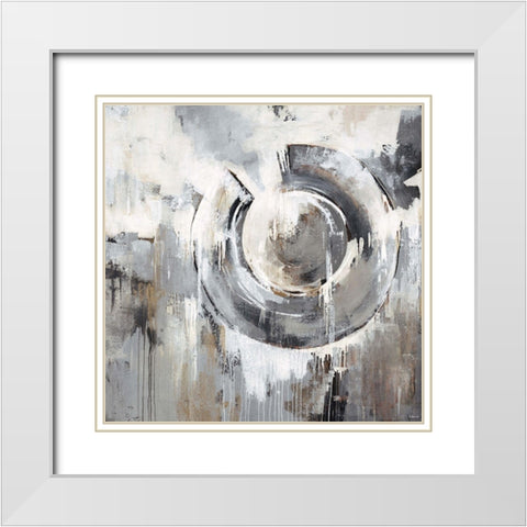 Blur the Lines White Modern Wood Framed Art Print with Double Matting by Edmunds, Sydney