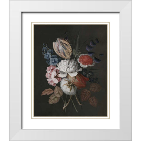 Dramatic Bouquet I White Modern Wood Framed Art Print with Double Matting by Unknown