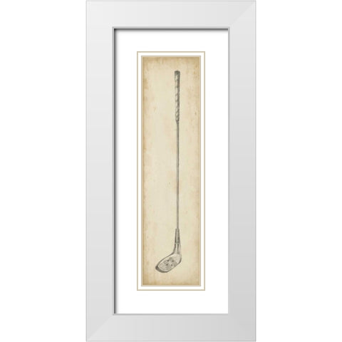 Vintage Golf Clubs IV White Modern Wood Framed Art Print with Double Matting by Harper, Ethan
