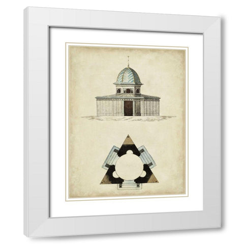 Garden Follies I White Modern Wood Framed Art Print with Double Matting by Vision Studio