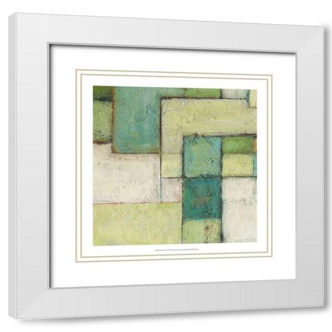 Green Space IV White Modern Wood Framed Art Print with Double Matting by Crawford, Beverly