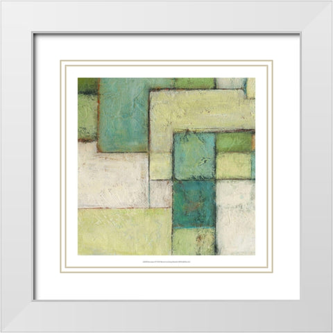 Green Space IV White Modern Wood Framed Art Print with Double Matting by Crawford, Beverly