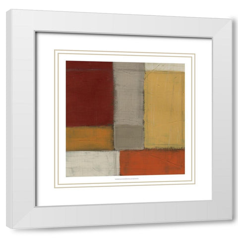 Red Sector I White Modern Wood Framed Art Print with Double Matting by Vess, June Erica