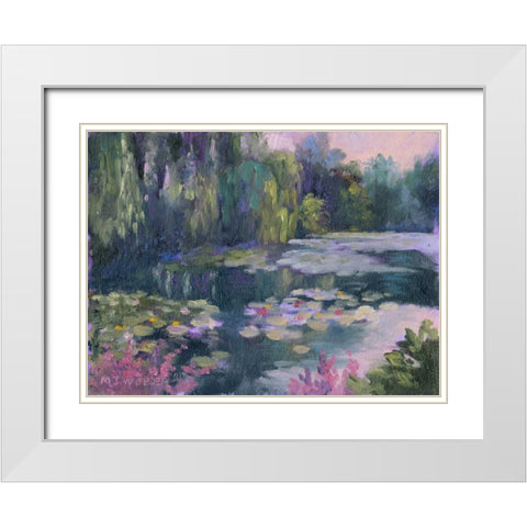 Monets Garden II White Modern Wood Framed Art Print with Double Matting by Weber, Mary Jean