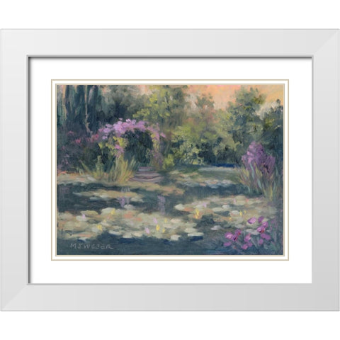 Monets Garden IV White Modern Wood Framed Art Print with Double Matting by Weber, Mary Jean