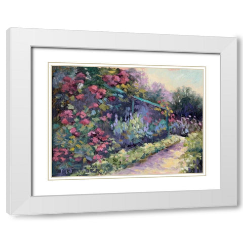 Monets Garden VI White Modern Wood Framed Art Print with Double Matting by Weber, Mary Jean