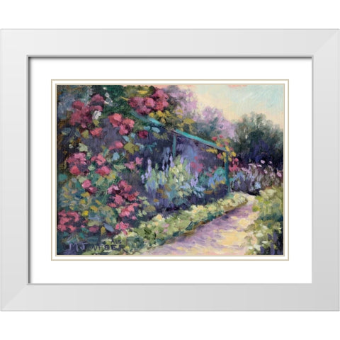 Monets Garden VI White Modern Wood Framed Art Print with Double Matting by Weber, Mary Jean