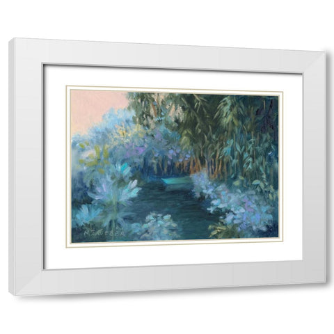 Monets Garden VII White Modern Wood Framed Art Print with Double Matting by Weber, Mary Jean