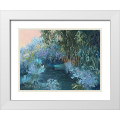 Monets Garden VII White Modern Wood Framed Art Print with Double Matting by Weber, Mary Jean