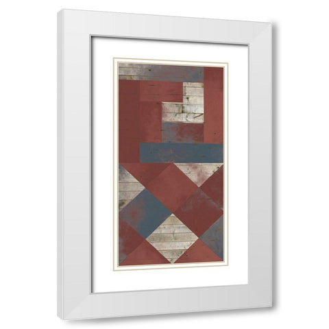American Quilt B White Modern Wood Framed Art Print with Double Matting by Vision Studio