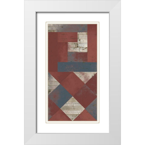 American Quilt B White Modern Wood Framed Art Print with Double Matting by Vision Studio