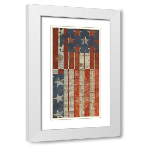American Quilt K White Modern Wood Framed Art Print with Double Matting by Vision Studio