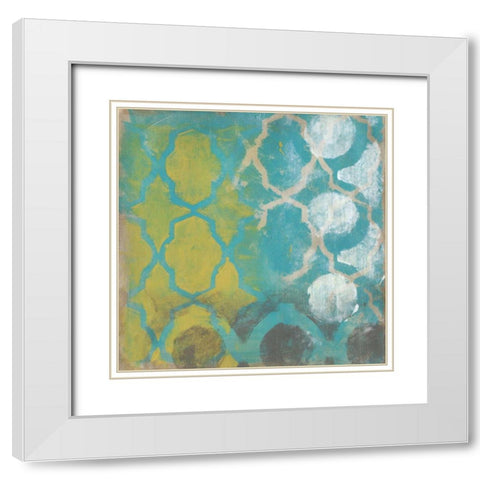 Neo Lattice I White Modern Wood Framed Art Print with Double Matting by Vess, June Erica