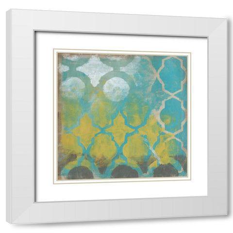 Neo Lattice II White Modern Wood Framed Art Print with Double Matting by Vess, June Erica