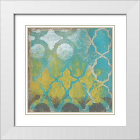 Neo Lattice II White Modern Wood Framed Art Print with Double Matting by Vess, June Erica