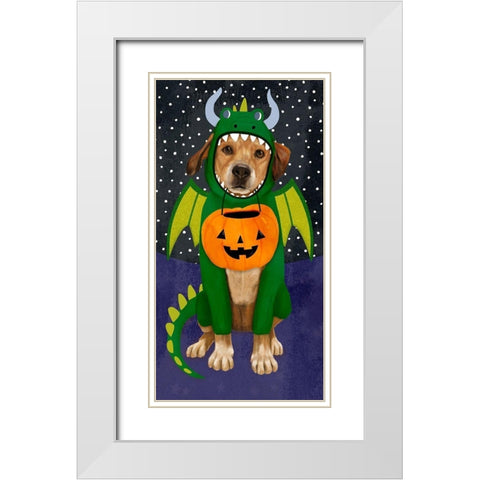 Halloween Pets Collection B White Modern Wood Framed Art Print with Double Matting by Borges, Victoria