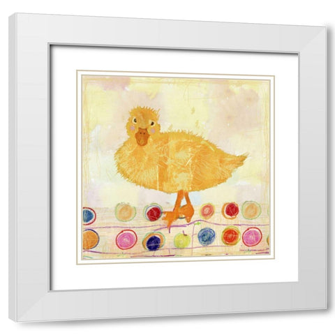 Polka Dot Duck White Modern Wood Framed Art Print with Double Matting by Blixt, Ingrid