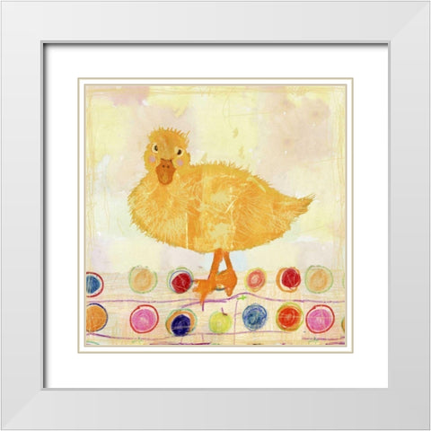 Polka Dot Duck White Modern Wood Framed Art Print with Double Matting by Blixt, Ingrid