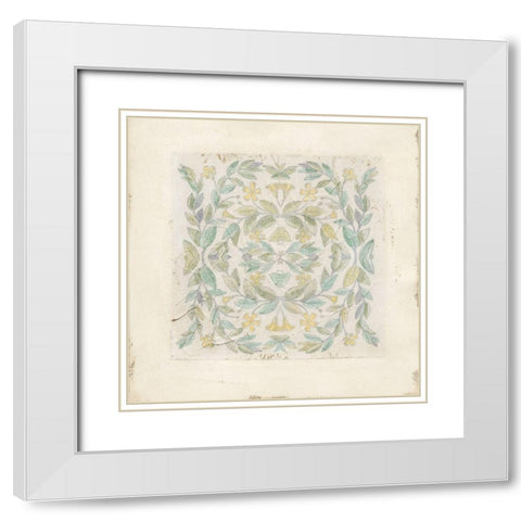 Quadrant Floral II White Modern Wood Framed Art Print with Double Matting by Meagher, Megan