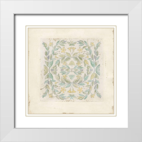 Quadrant Floral II White Modern Wood Framed Art Print with Double Matting by Meagher, Megan