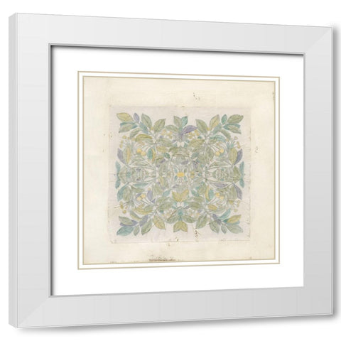 Quadrant Floral III White Modern Wood Framed Art Print with Double Matting by Meagher, Megan