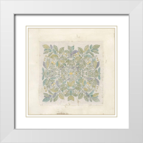 Quadrant Floral III White Modern Wood Framed Art Print with Double Matting by Meagher, Megan