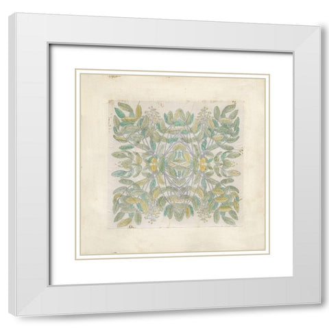 Quadrant Floral IV White Modern Wood Framed Art Print with Double Matting by Meagher, Megan