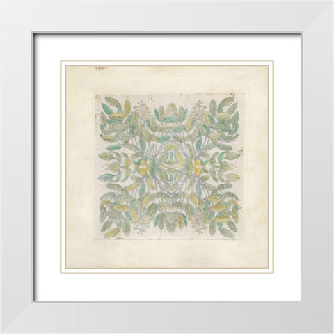 Quadrant Floral IV White Modern Wood Framed Art Print with Double Matting by Meagher, Megan
